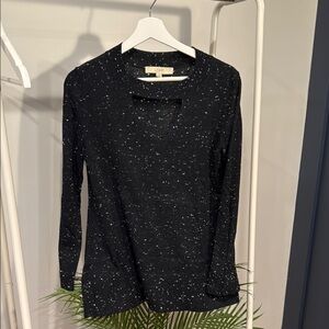 LOFT Black Sweater Blouse with Long Sleeves
